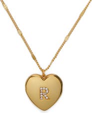 Kate Spade New York crystal initial heart locket necklace