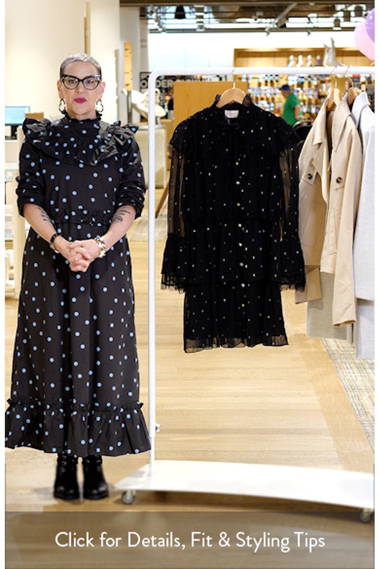 Bharti Metallic Fleck Eyeleash Lace Long Sleeve Minidress video