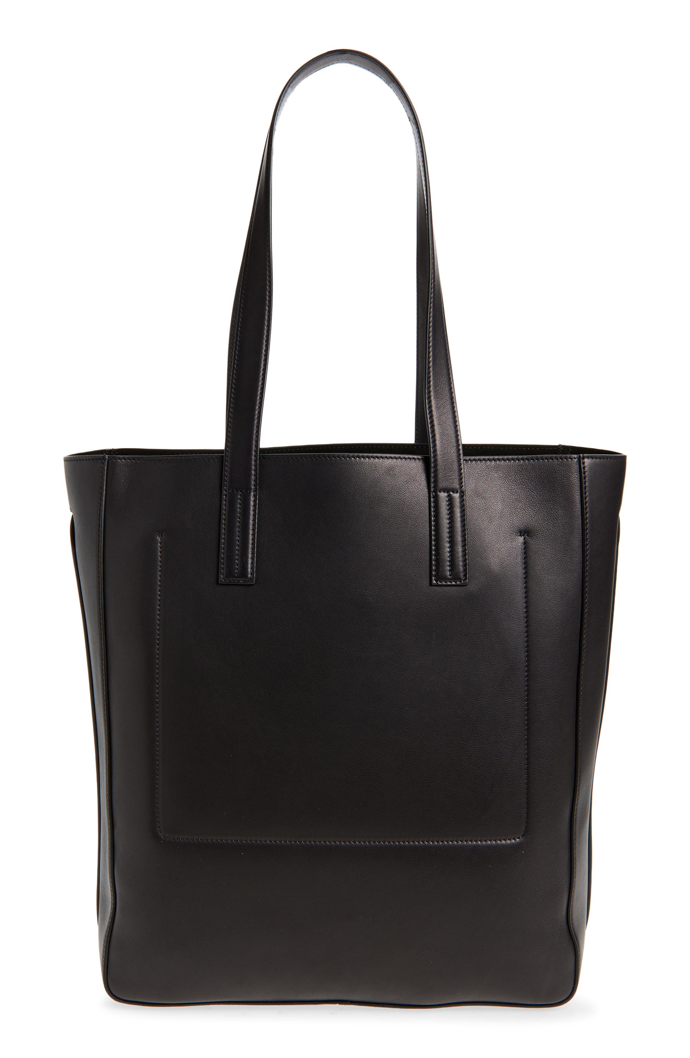 TOM FORD North/South Leather Tote, Alternate, color, 1N001 Black