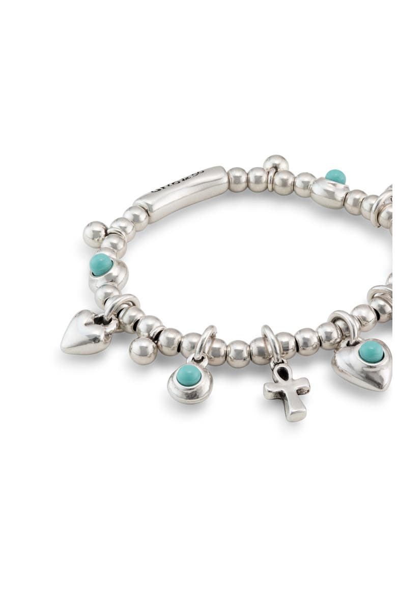 Turquoise Charm Bracelet, Alternate, color, Silver