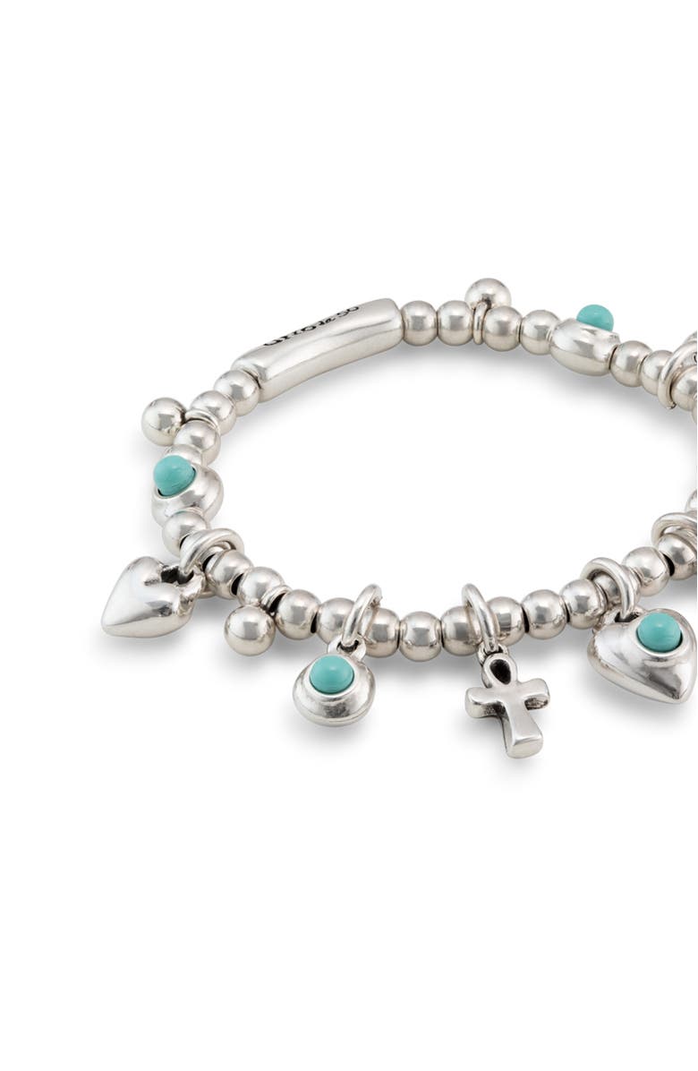 UNODE50 Turquoise Charm Bracelet, Alternate, color, Silver
