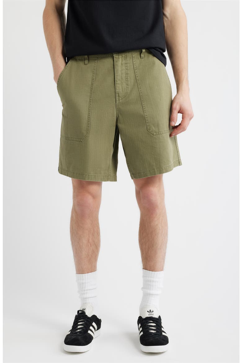 Surplus Cotton Shorts, Main, color, WASHED OLIVE GREEN