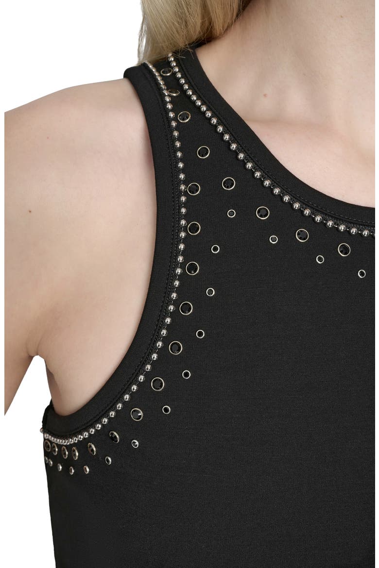 Studded Sleeveless Top, Alternate, color, BLACK