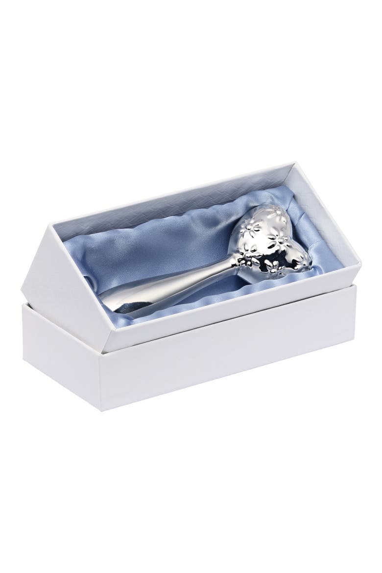 Sterling Silver Heart Rattle, Alternate, color, SILVER