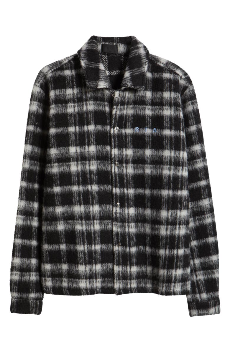 RtA Parlan Pixel Cross Graphic Plaid Shacket, Main, color, 