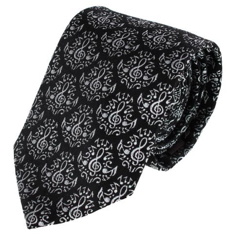 Maestro's Melody Mayhem Muscial Note Novelty Silk Necktie