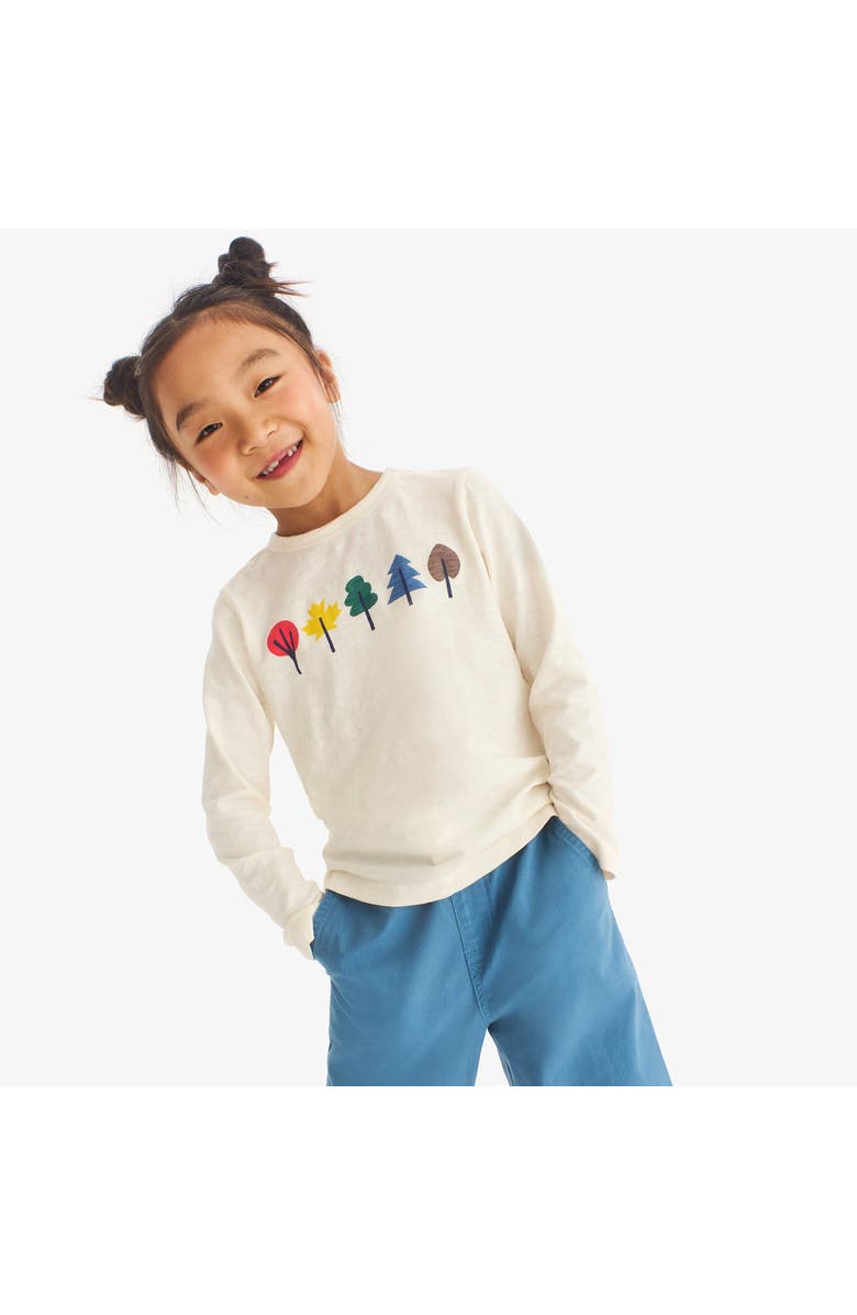 Primary Kids Long Sleeve Foliage Tee, Alternate, color, Oat