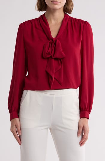 Gemma + Jane Tie Neck Georgette Top | Nordstromrack