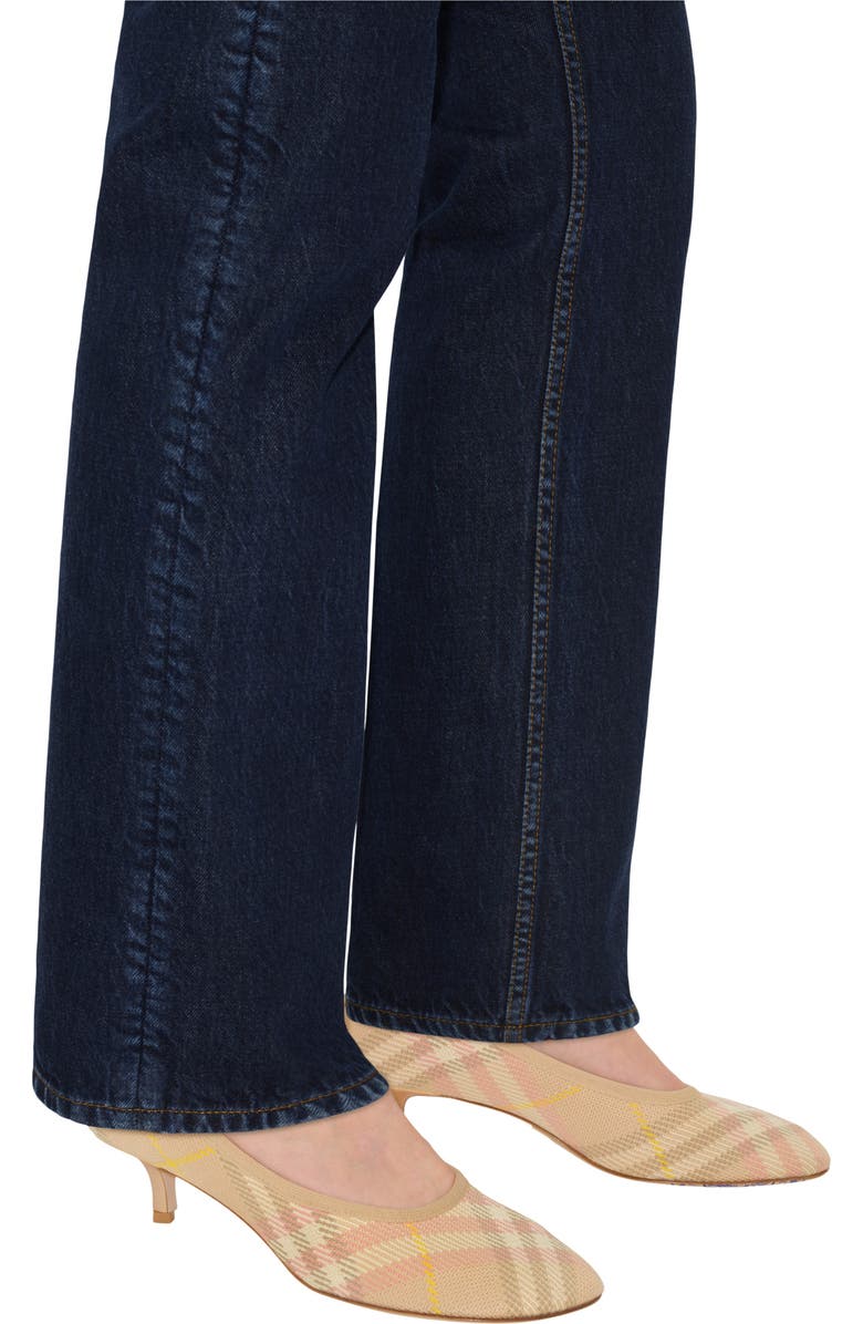 Burberry Check Knit Baby Low Pumps, Alternate, color,