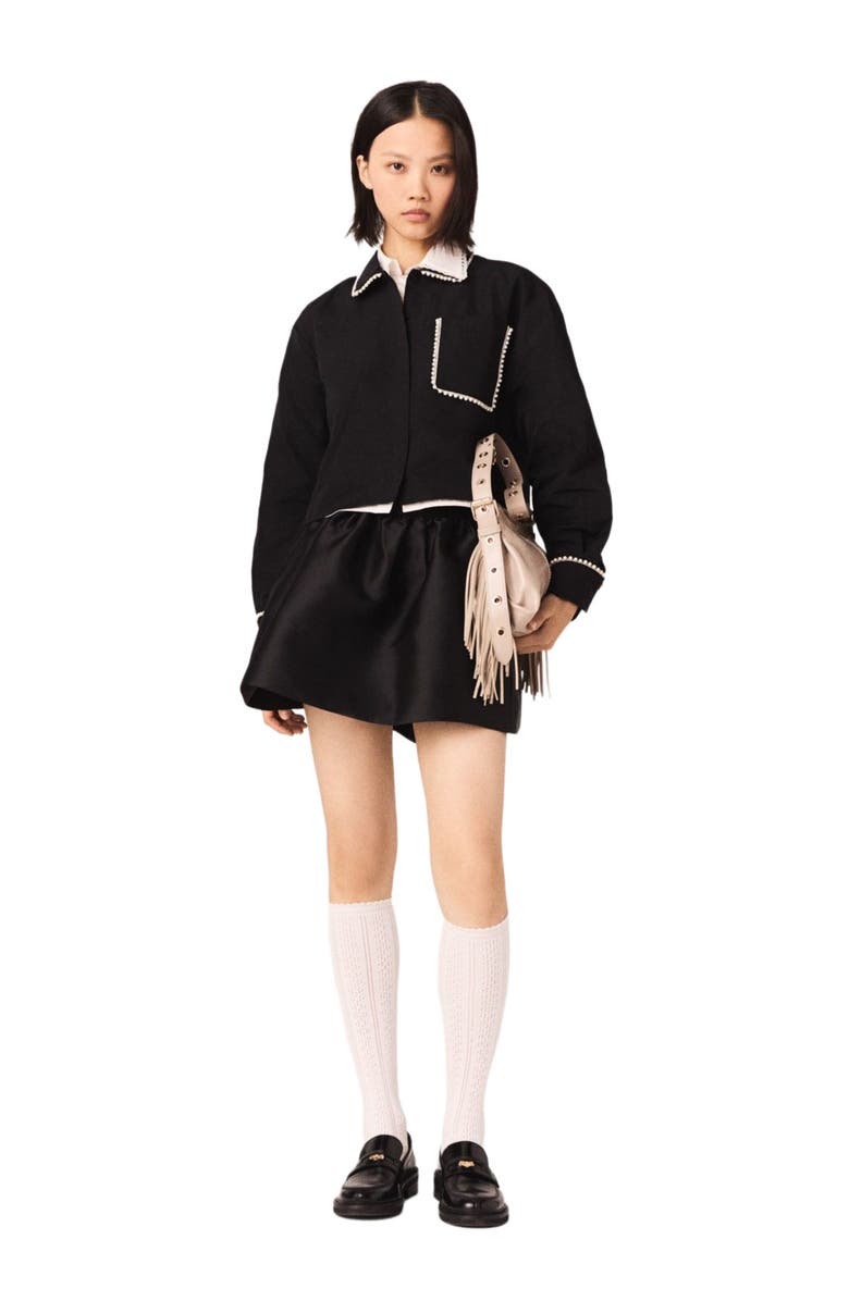 maje Taffeta shirt, Main, color, Black