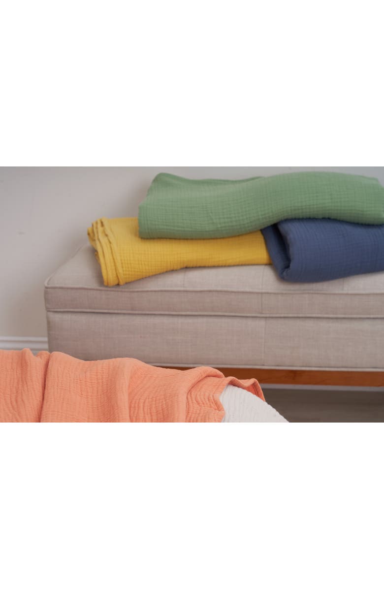 carol & frank Ryker Melon Queen Gauze Coverlet, Alternate, color, Orange