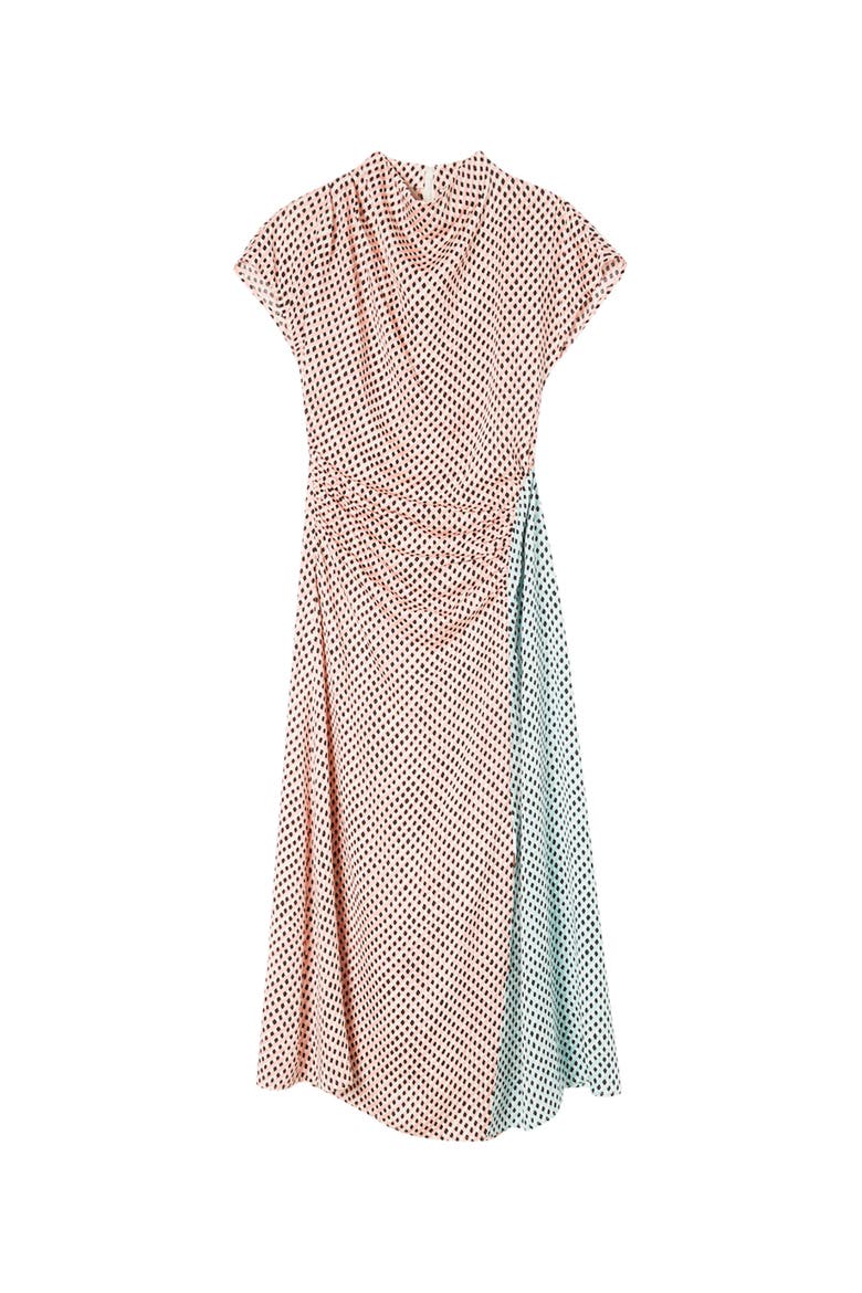Short Sleeve Cowl Neck Dress, Alternate, color, Pink/Multi