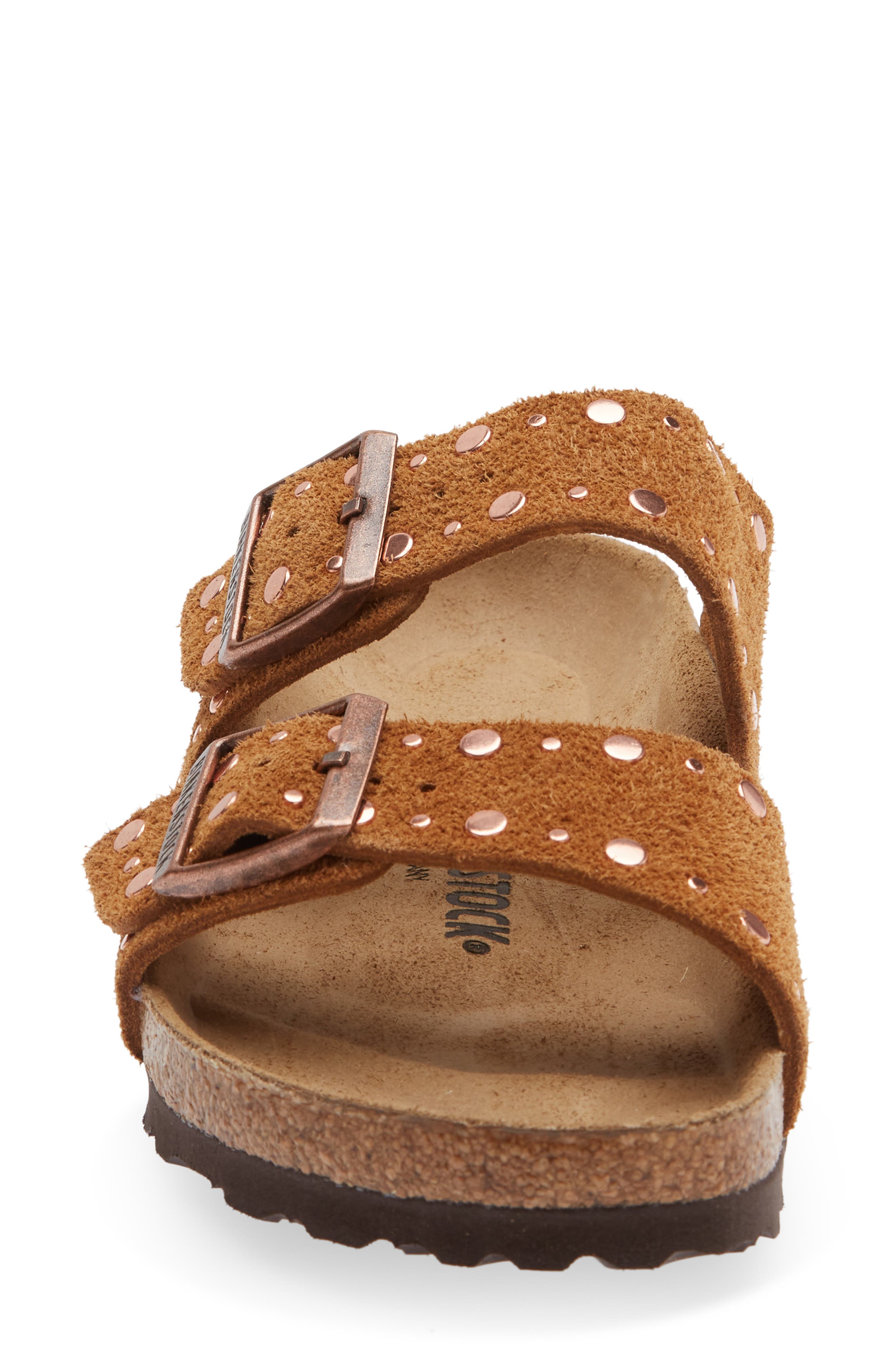Arizona Rivets Studded Slide Sandal, Alternate, color, MINK SUEDE