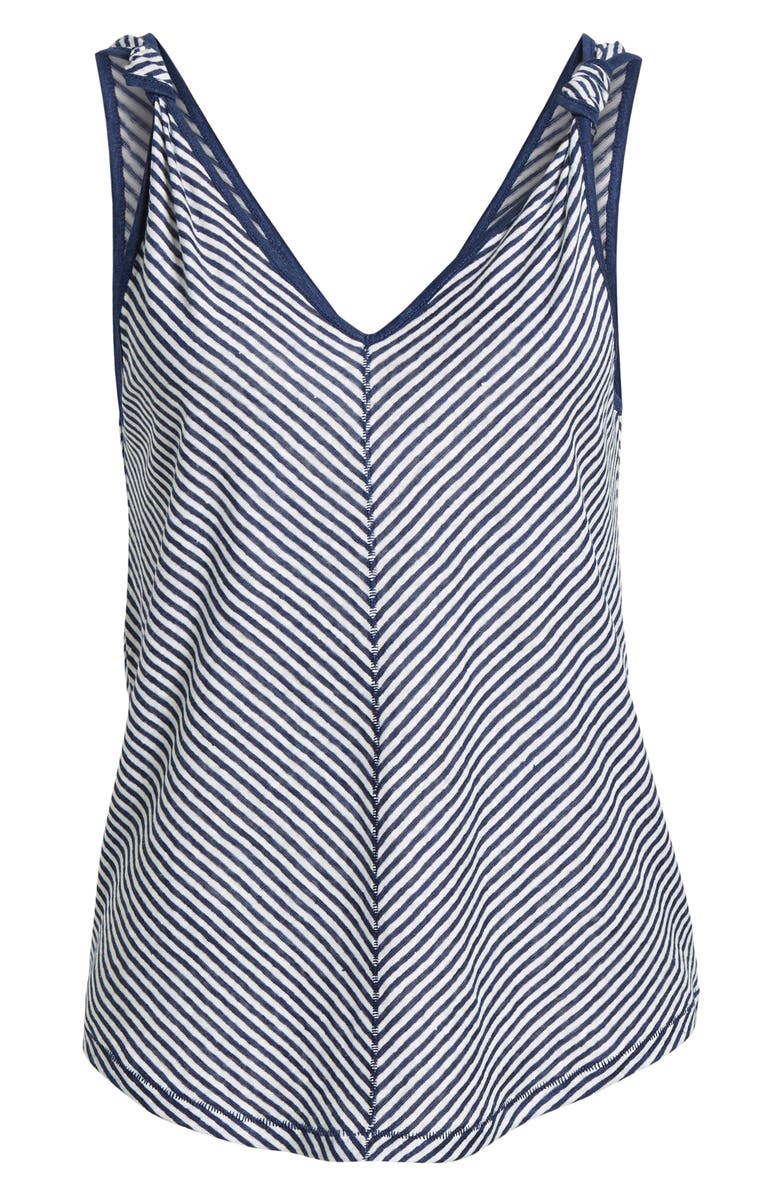 PAIGE Rylen Stripe Knot Shoulder Linen Tank, Alternate, color, 