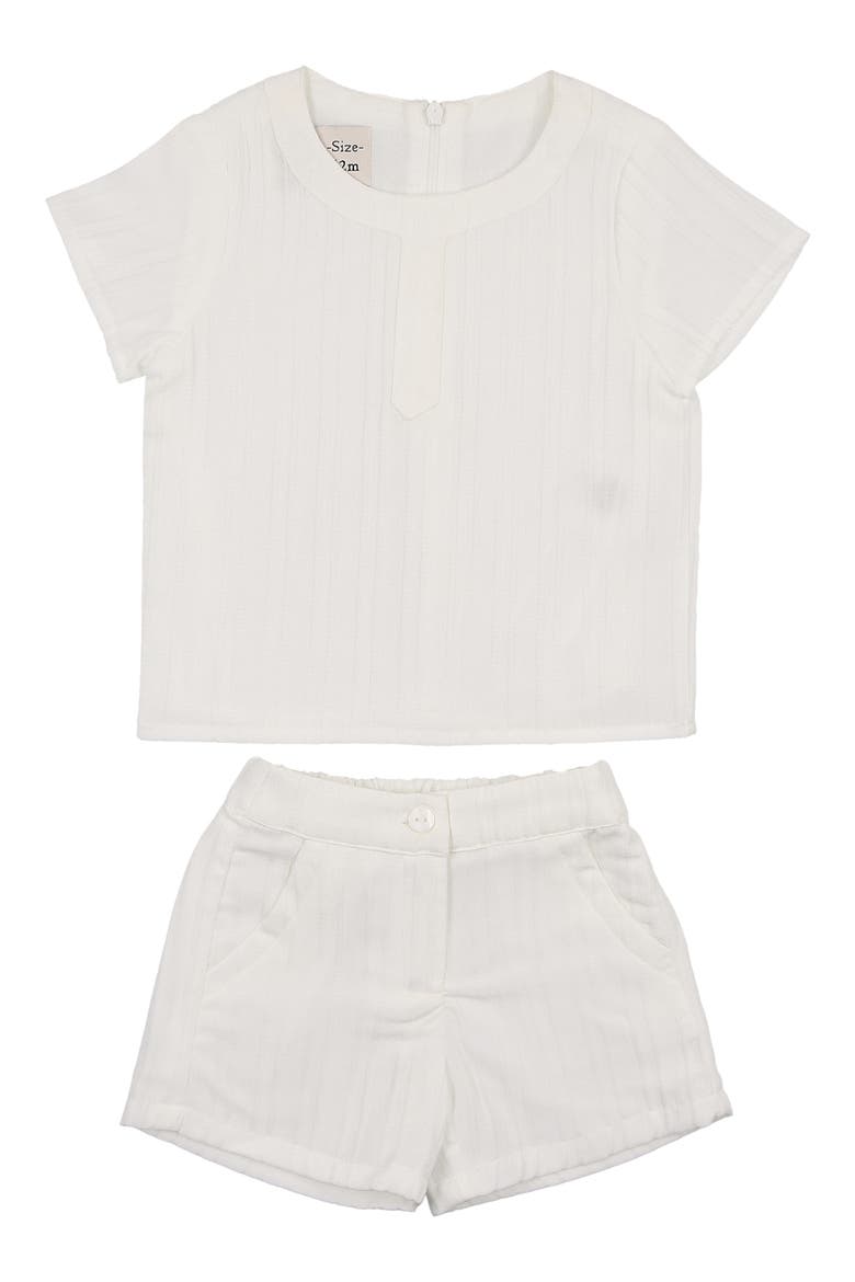 Kids' Stripe T-Shirt & Shorts Set, Main, color, WHITE