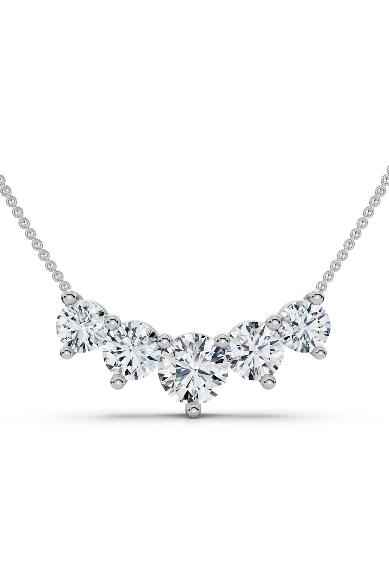 3Ct Silvie Diamond Necklace 14k Gold 18" Lab Grown, Main, color, White Gold