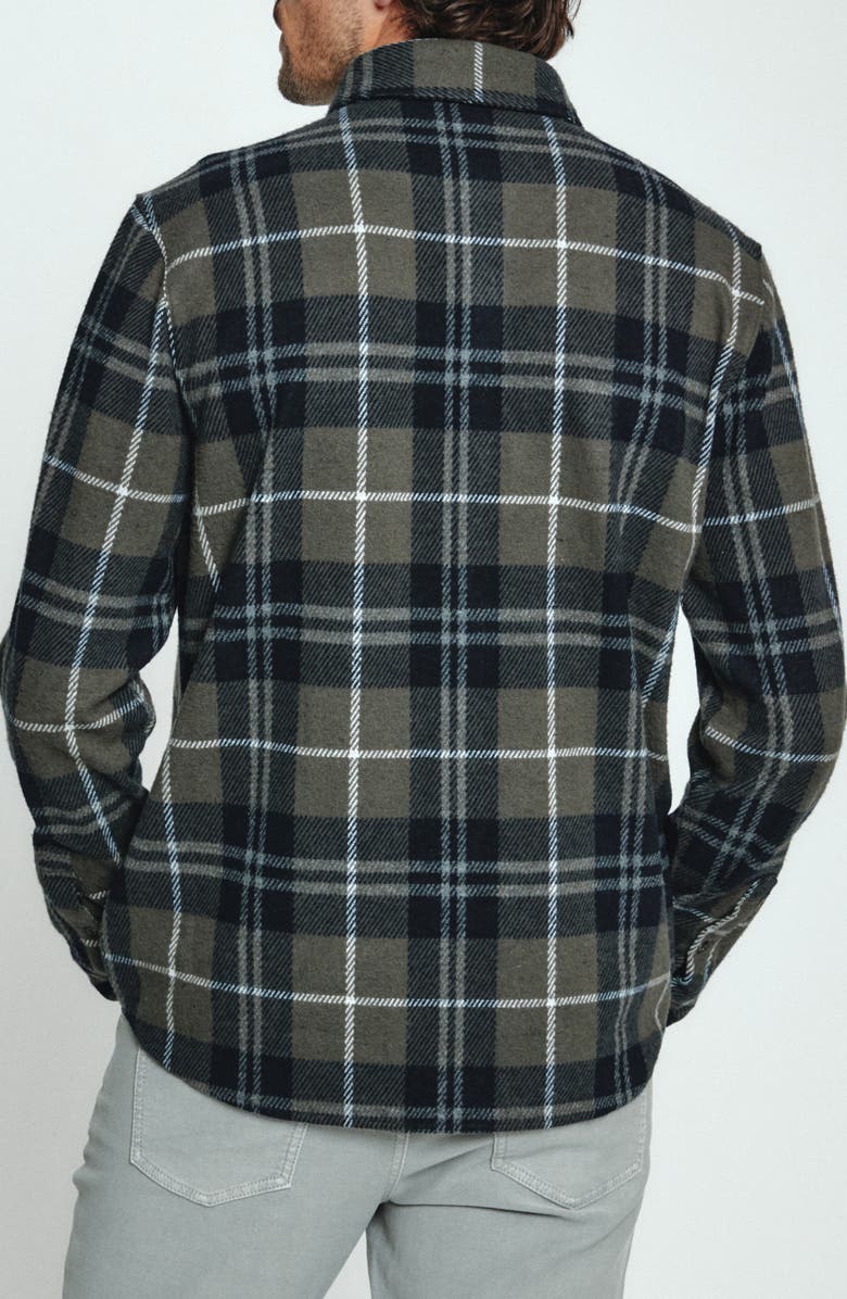 7 Diamonds Generation Plaid Double Knit Button-Up Shirt, Alternate, color, Olive