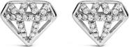 Haus of Brilliance Sterling Silver 1/6 Cttw Diamond Motif Stud Earrings