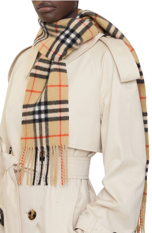 Burberry Check Cashmere Scarf In Brown