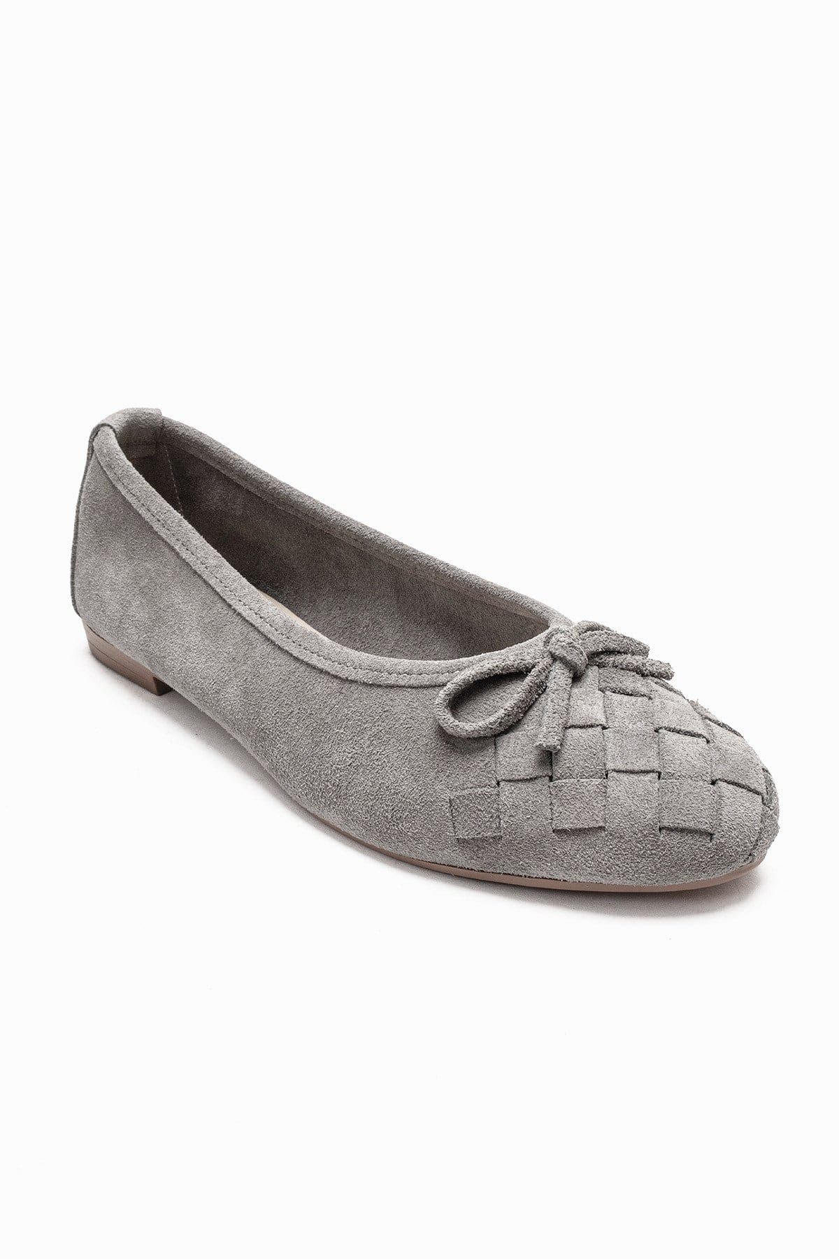 Forever & Always Shoes Nopos Leather Cap Toe Ballet Flat, Alternate, color, Grey Suede