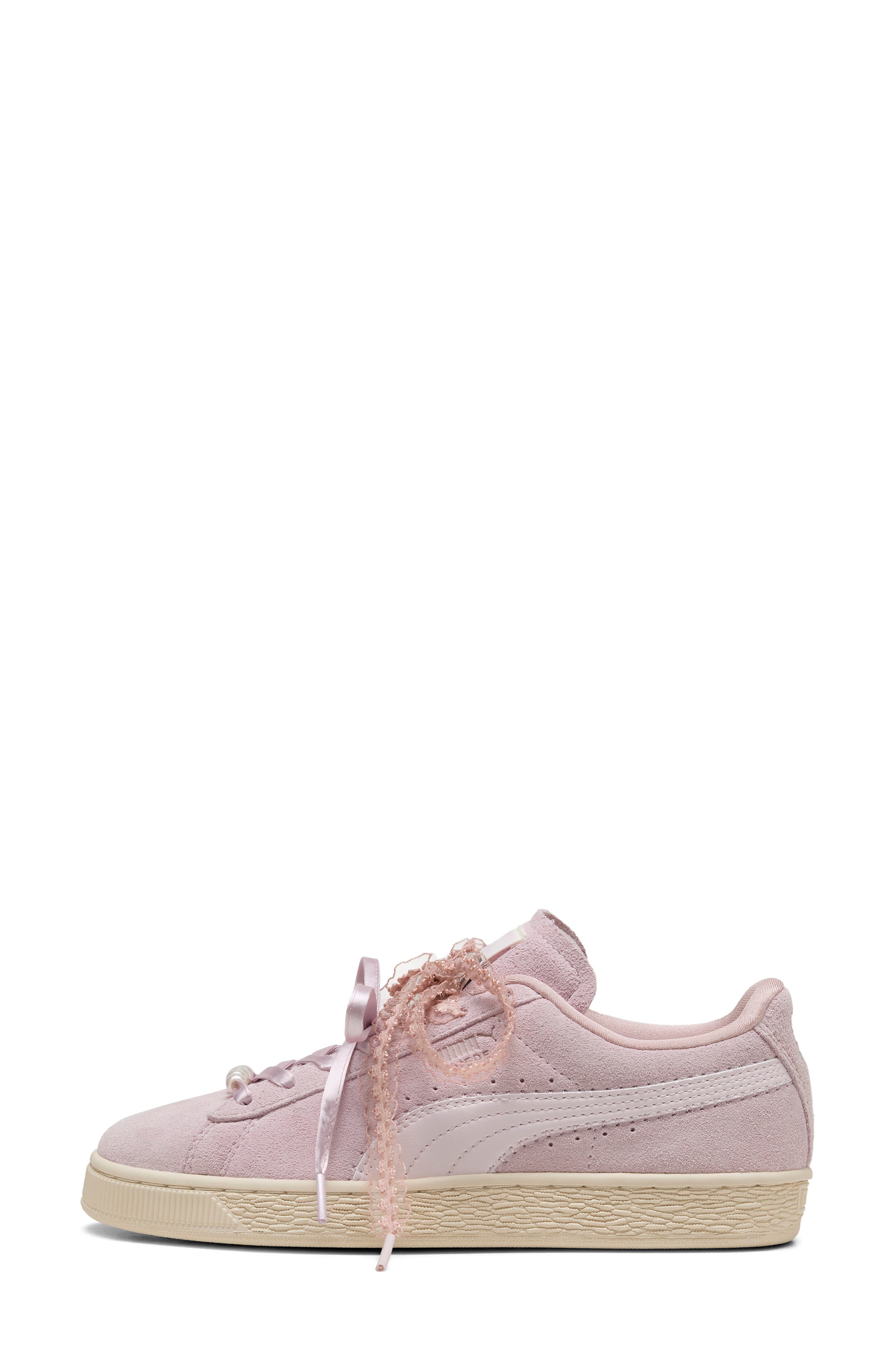 Suede Bloom Sneaker, Alternate, color, MISTY PINK/ POWDER PINK