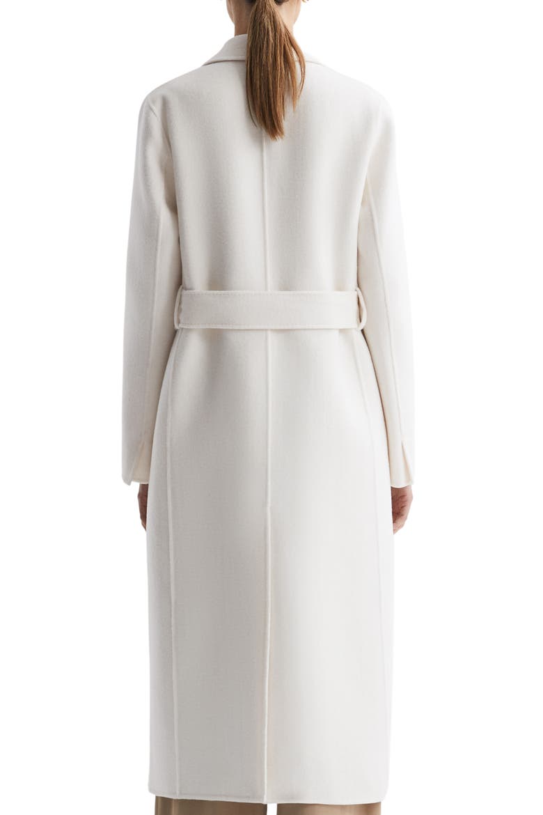 Belted Wool Blend Longline Coat, Alternate, color, CREAM