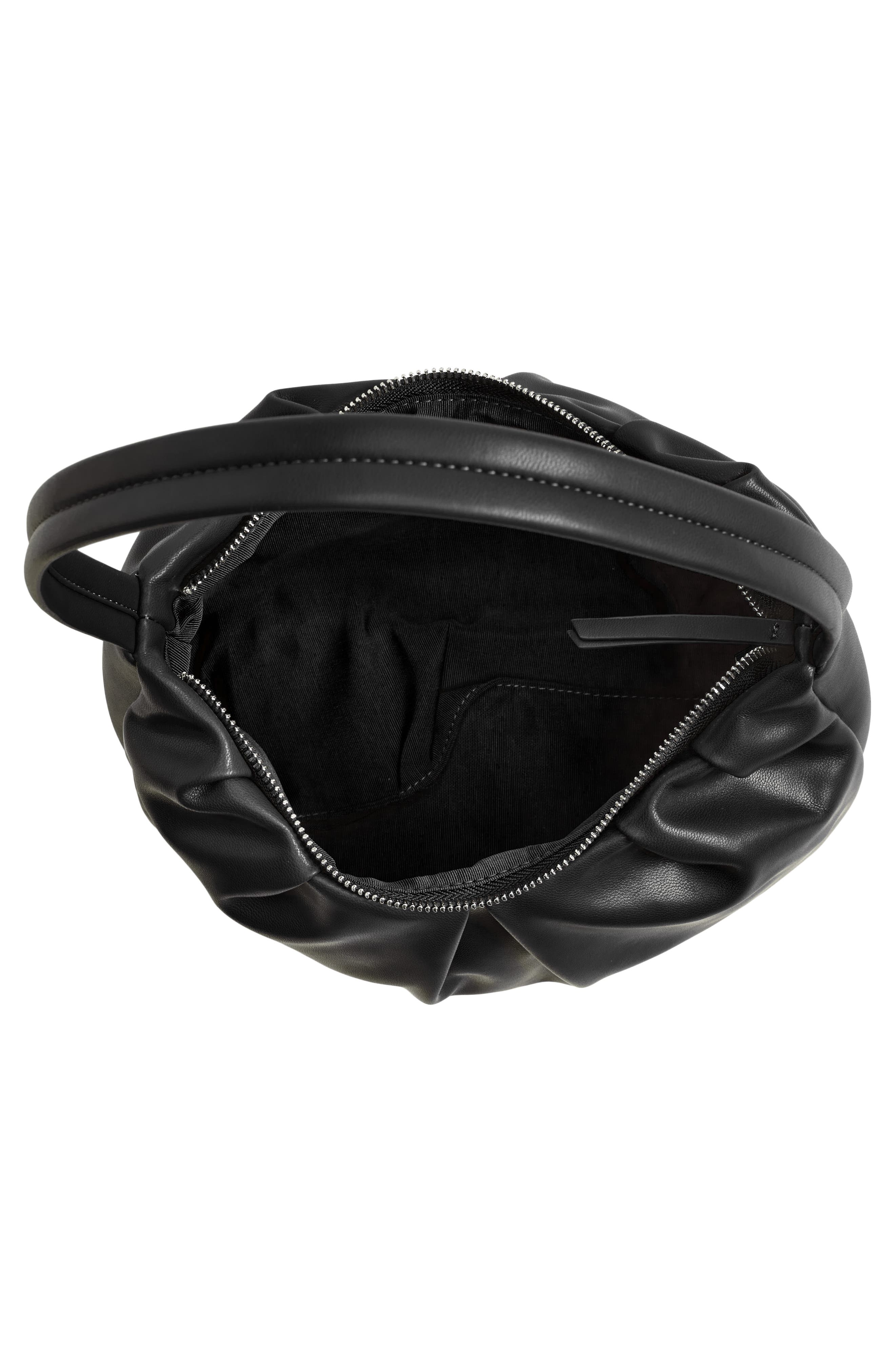 Street Level Gathered Faux Leather Baguette Bag, Alternate, color, 