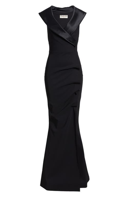 Chiara Boni La Petite Robe Giy Satin Trim Mermaid Gown In Nero