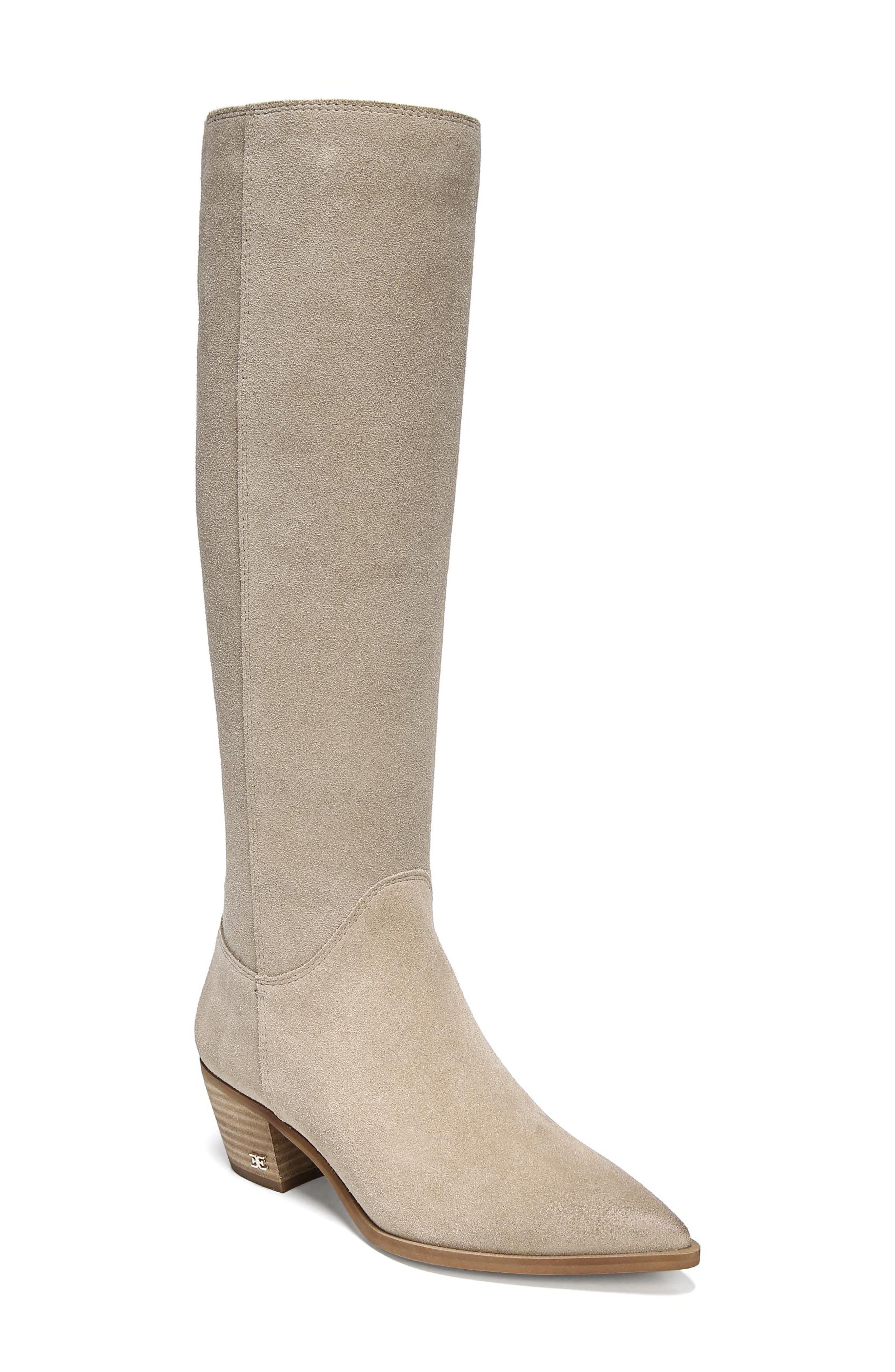 Rowena Knee High Boot, Main, color, WARM TAUPE SUEDE