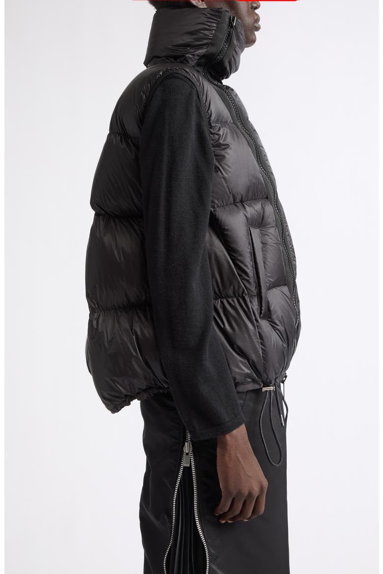 Asymmetric Down Puffer Vest, Alternate, color, BLACK