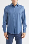 Bugatchi Devon OoohCotton® Honeycomb Print Long Sleeve Button-Up Shirt