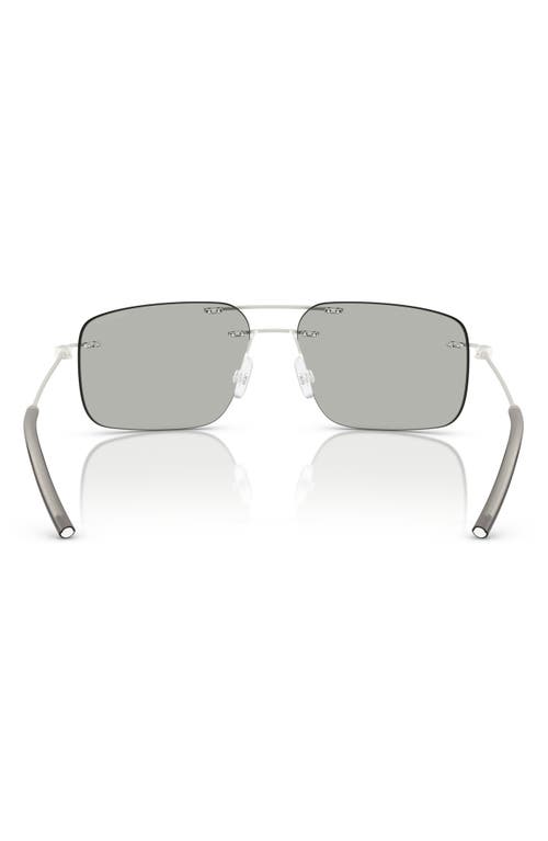 Moncler Men's Me4003 Rectangular Sunglasses In Matte Silver