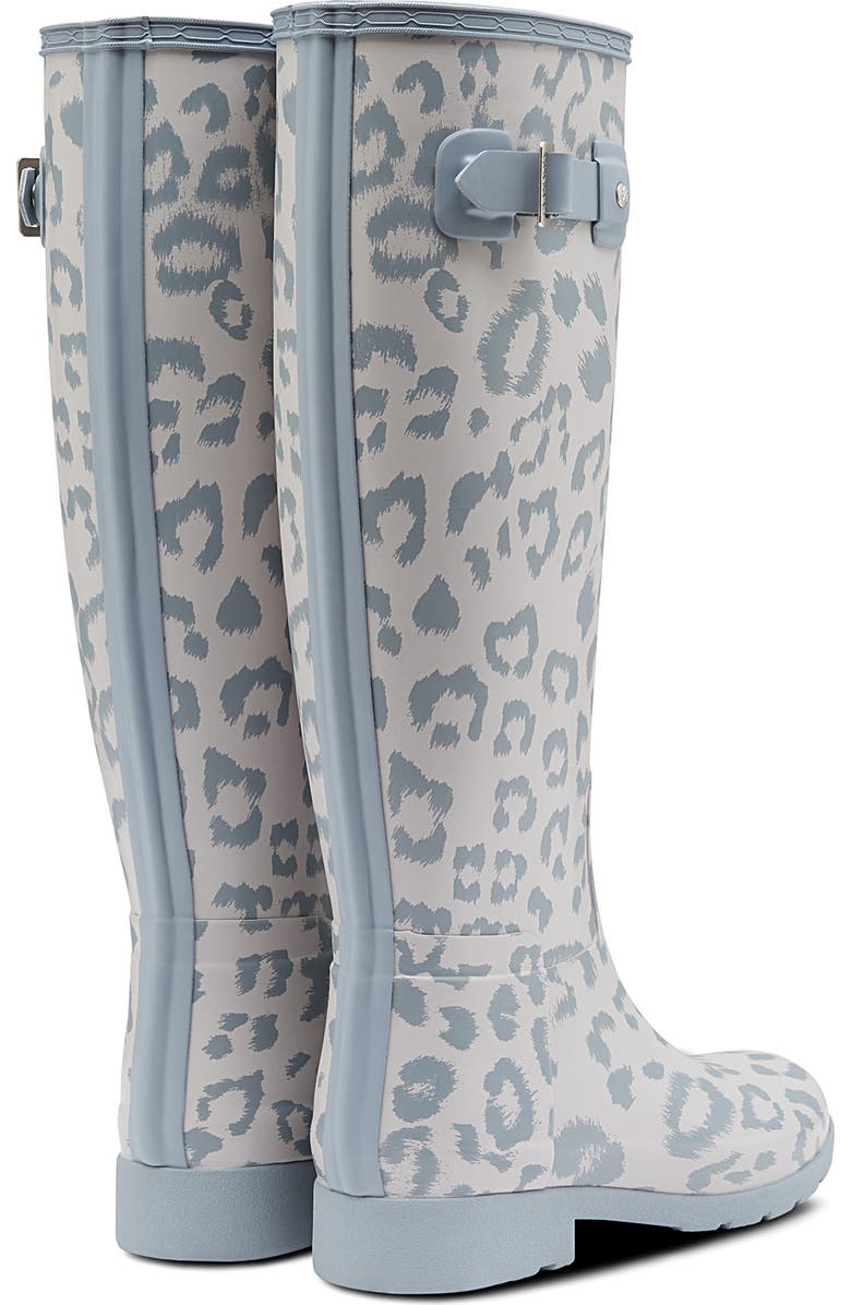 Hunter Original Leopard Print Refined Tall Waterproof Rain Boot, Alternate, color,