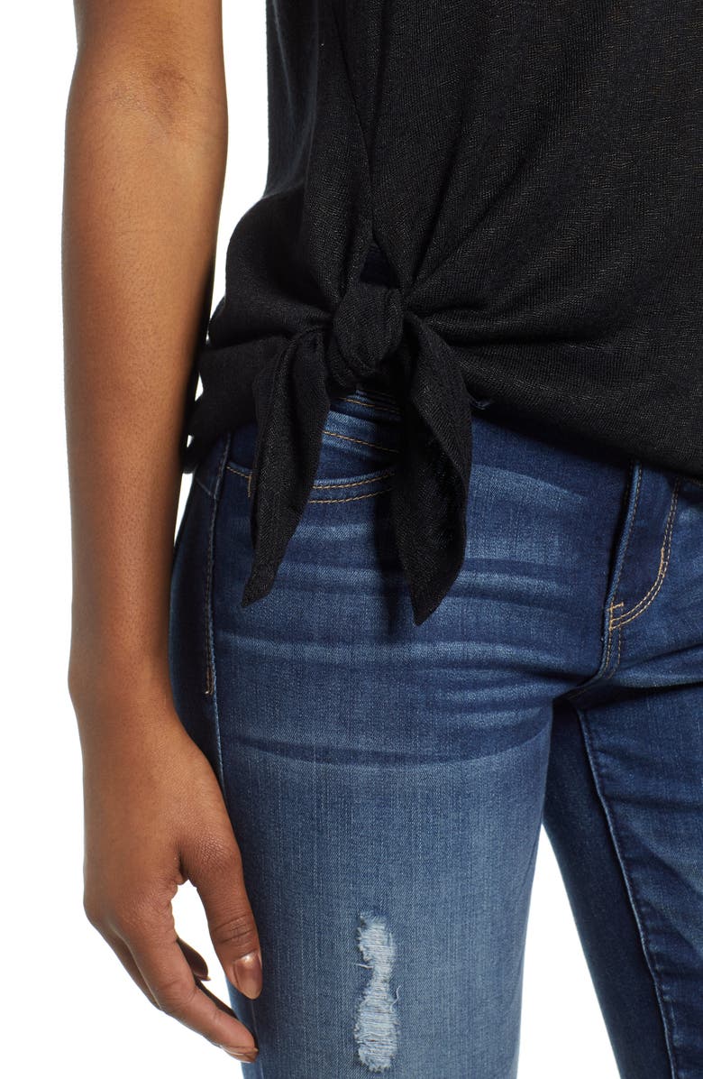 Bobeau Side Tie Tee, Alternate, color, 