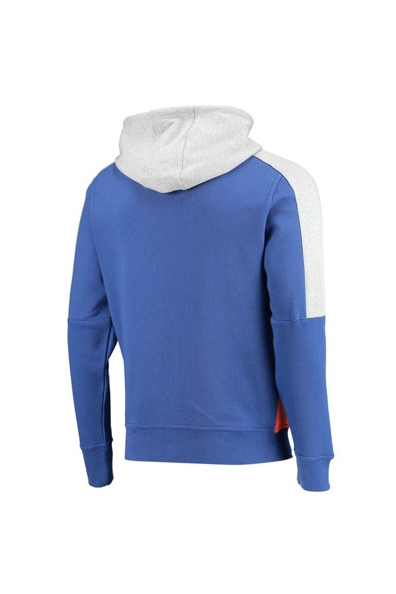 Men's Starter Royal/Orange New York Islanders Playoffs Color Block Full-Zip Hoodie, Alternate, color, Royal
