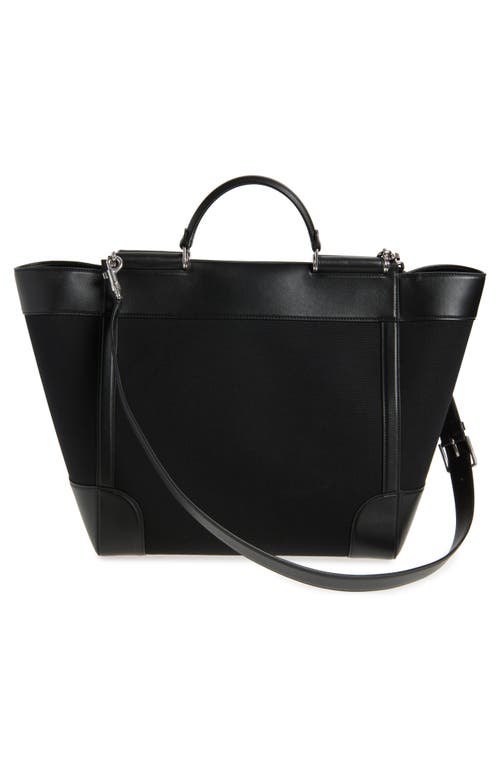 Dolce & Gabbana Dolce&gabbana Black Fabric And Leather Tote Bag In 8b956 Black/black