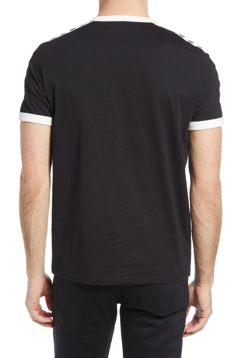 Extra Trim Fit Cotton Ringer T-Shirt, Alternate, color, BLACK 2