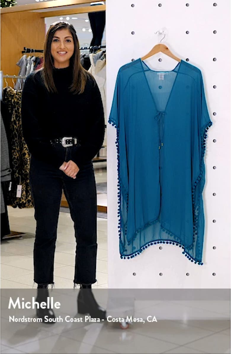 Gypset Pom Trim Cover-Up Caftan, sales video thumbnail