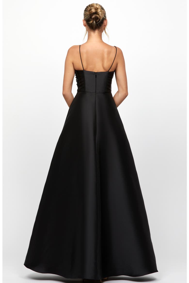 Florence A-Line Gown, Alternate, color, BLACK