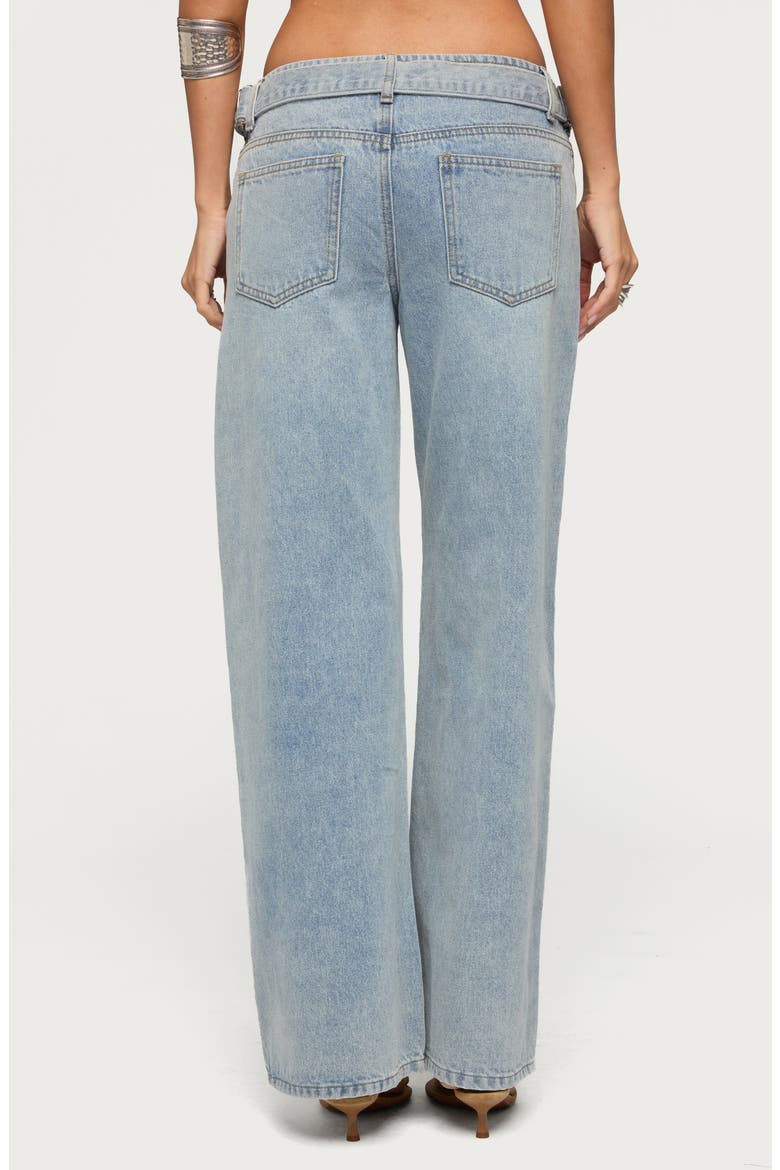 Buckled Wide Leg Jeans, Alternate, color, LIGHT-BLUE-WASHED