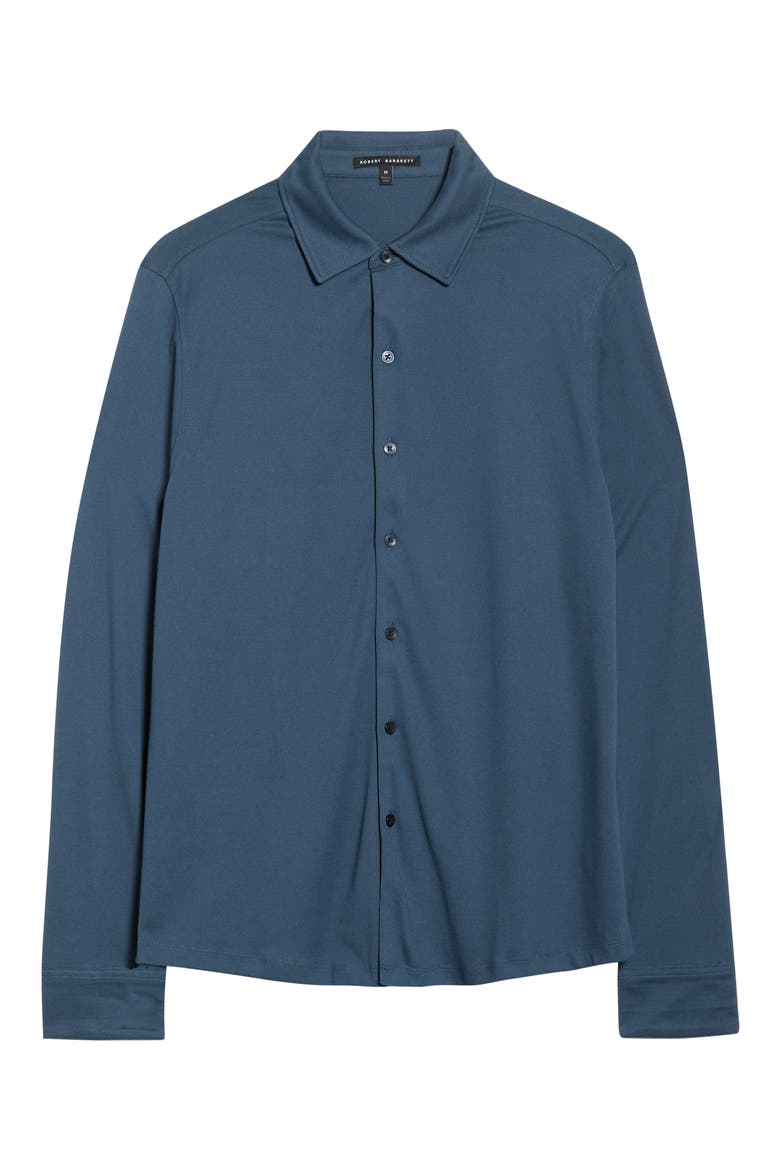Northpark Knit Button-Up Shirt, Alternate, color, ORION BLUE