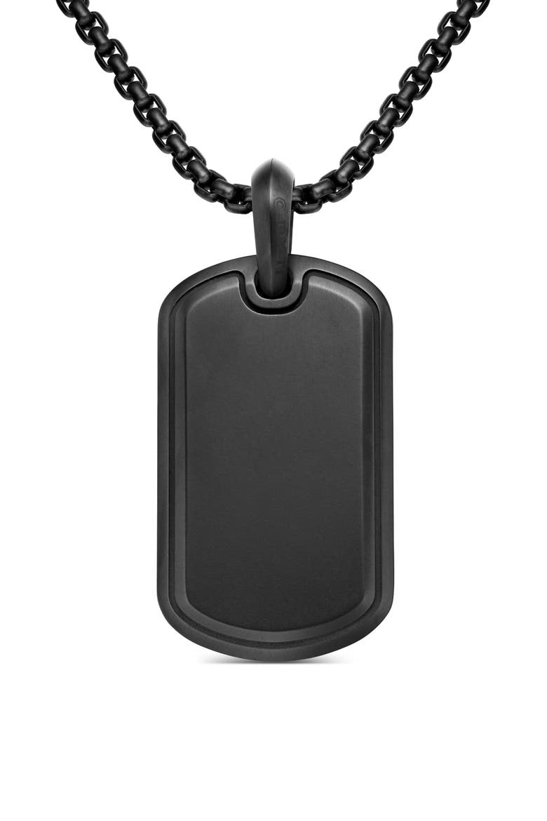 Men's Sculpted Cable Dog Tag Pendant, Alternate, color, BLACK TITANIUM