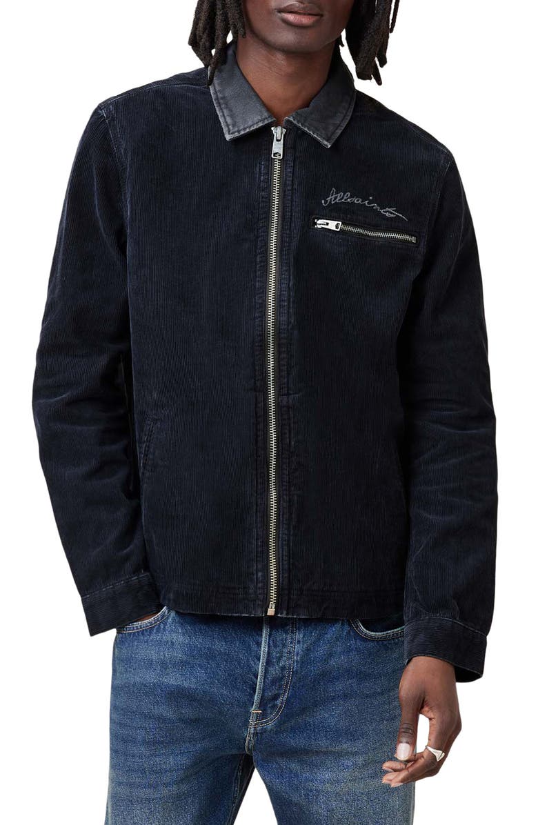AllSaints Rothwell Corduroy Zip Overshirt, Alternate, color, 