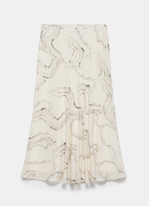 Mint Velvet Marble Print Midi Skirt In Multi