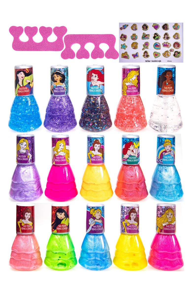 TOWNLEYGIRL x Disney<sup>®</sup> Kids' Princess 18-Piece Nail Polish Set, Main, color, Pink