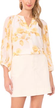 Vince Camuto Pleated Sleeve Top