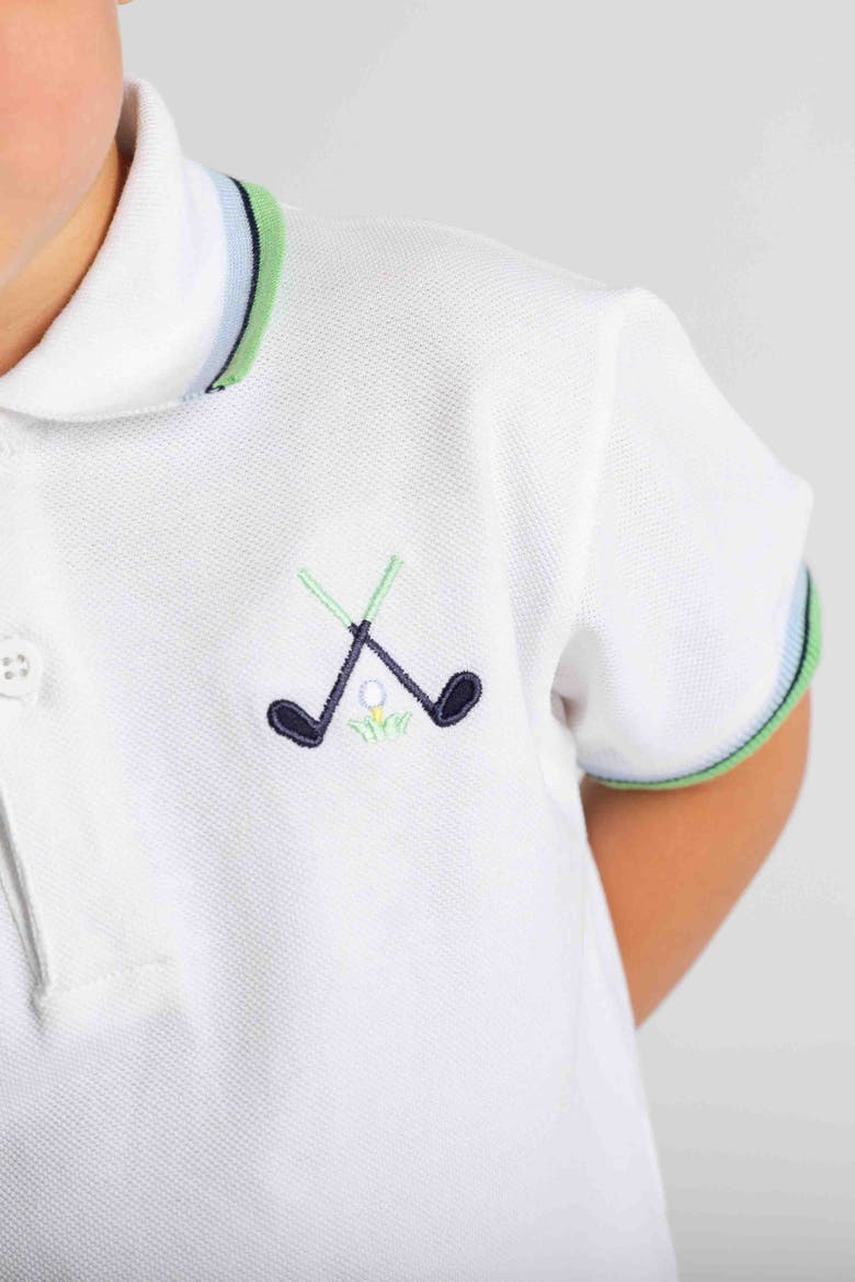Knit Polo With Golf Clubs, Alternate, color, White