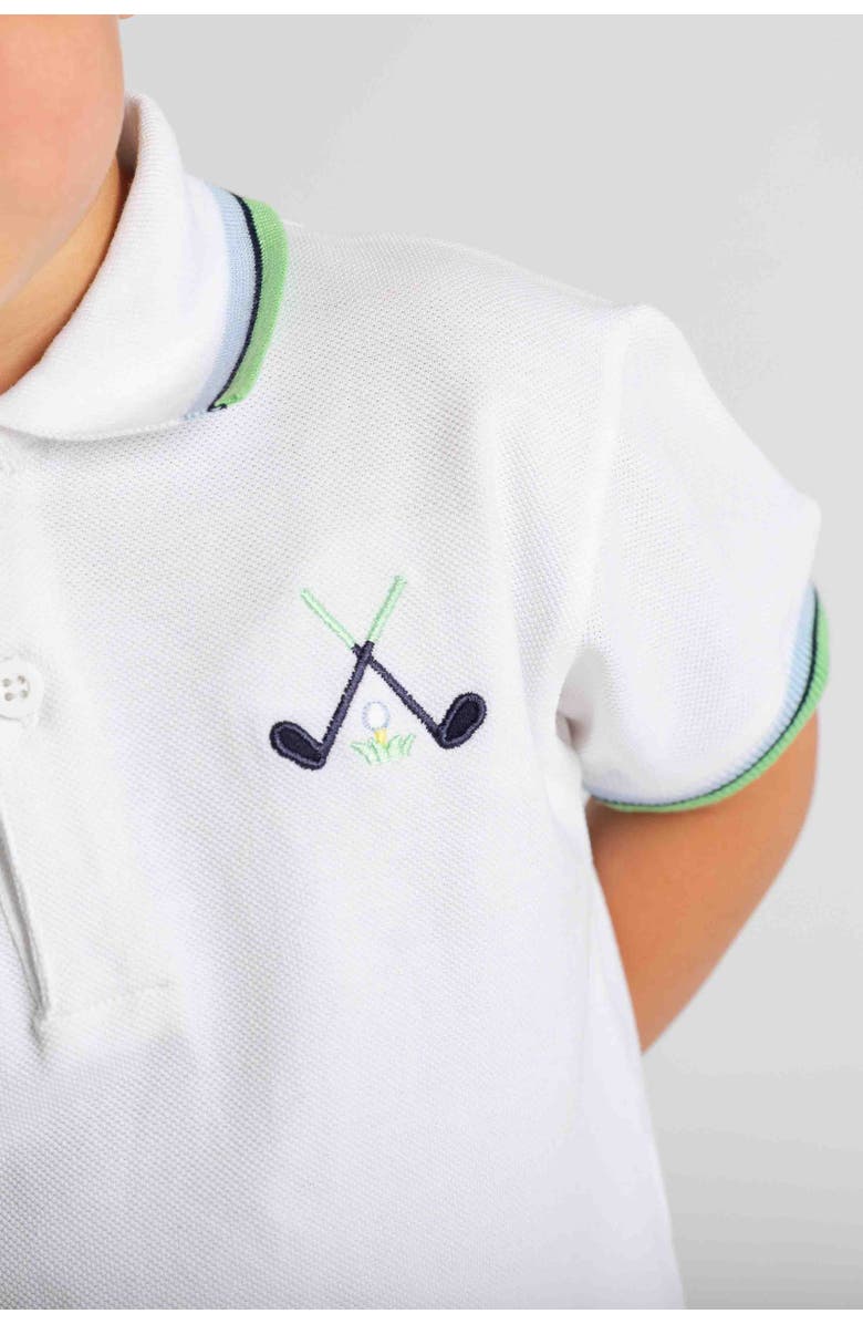 Florence Eiseman Knit Polo With Golf Clubs, Alternate, color, White