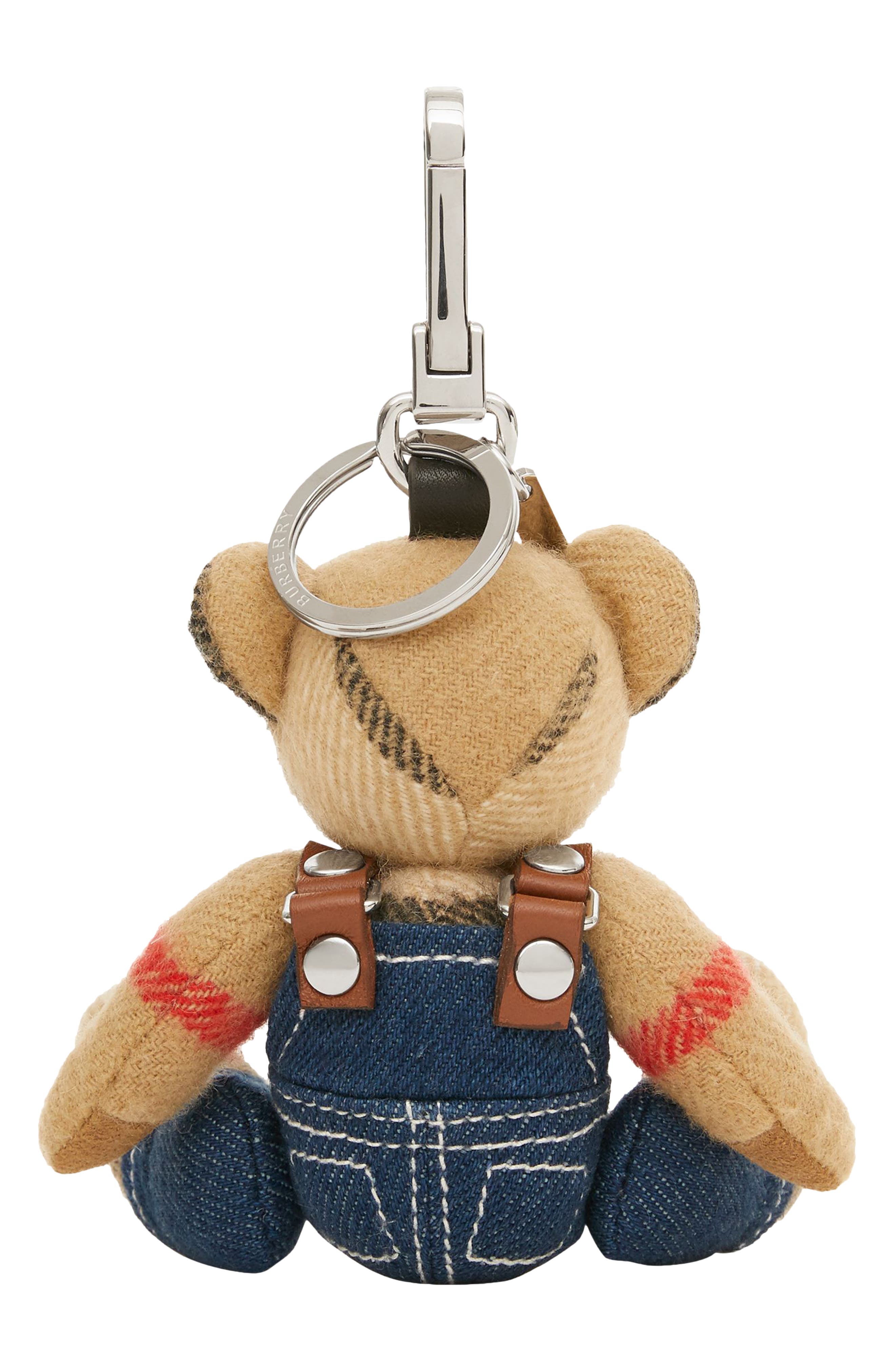 Burberry Thomas Overalls Bag Charm, Alternate, color, 