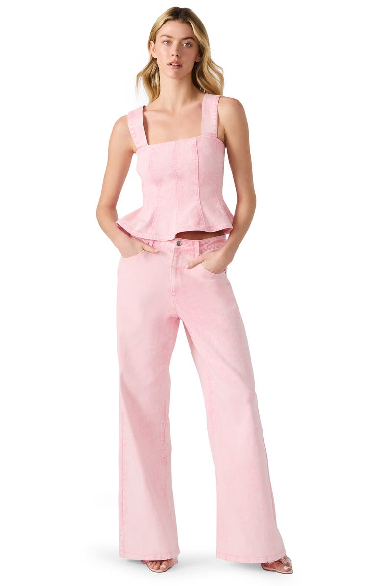 Steve Madden High Waist Wide Leg Jeans, Alternate, color, Prism Pink